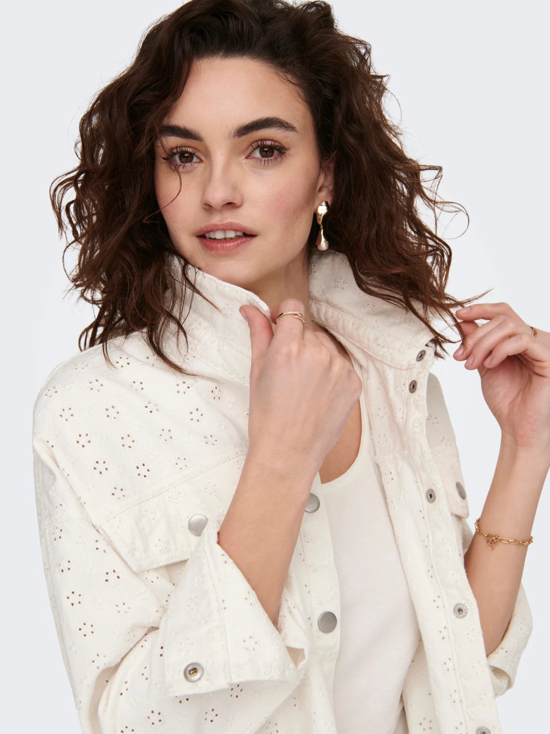 Сорочка ONLUMA-TERESE L/S EMB SHIRT PNT 15291494-Cloud Dancer ONLY L Білий 15291494-Cloud Dancer