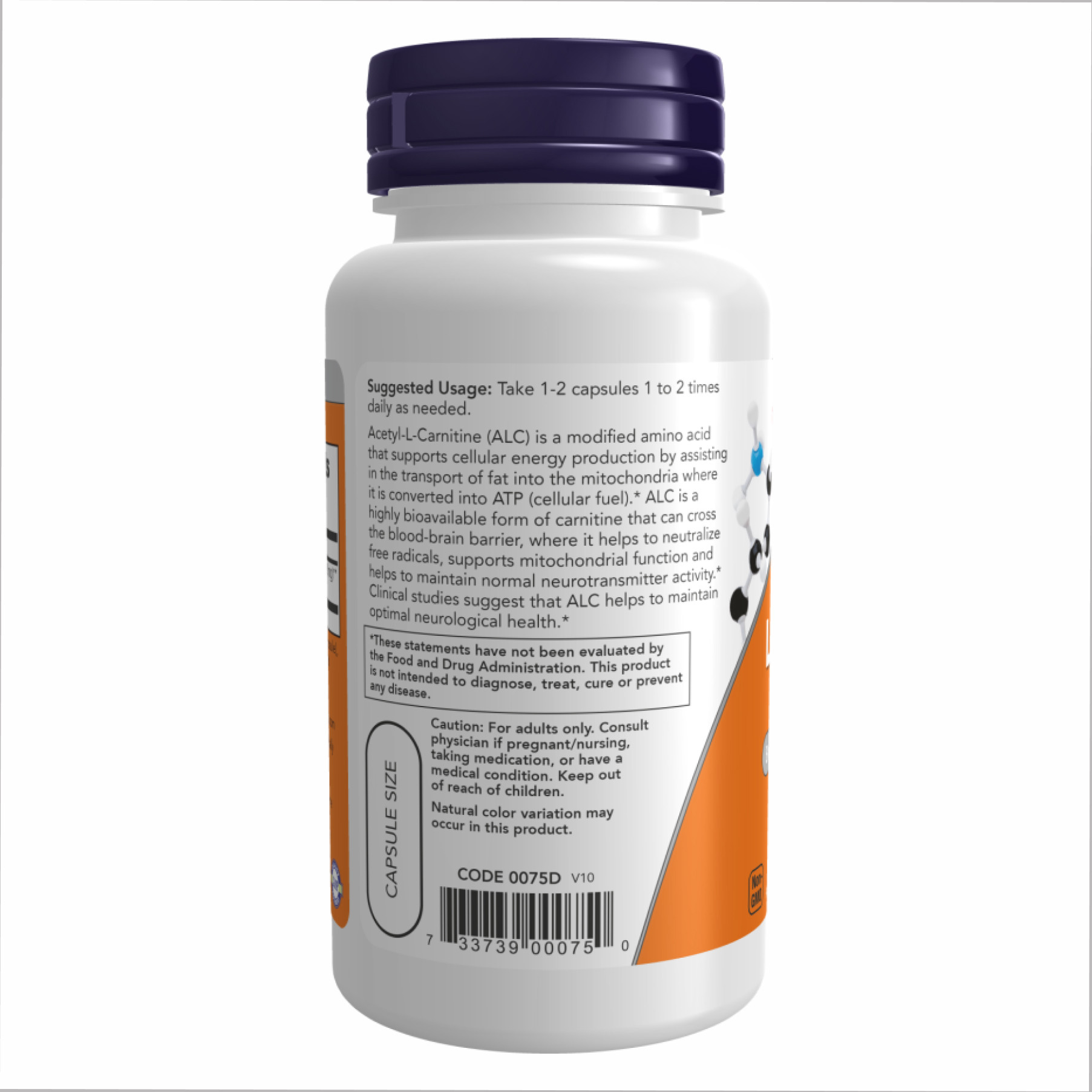 Капсули Acetyl L-Carnitine 500mg - 100 vcaps 100-27-4487791-20