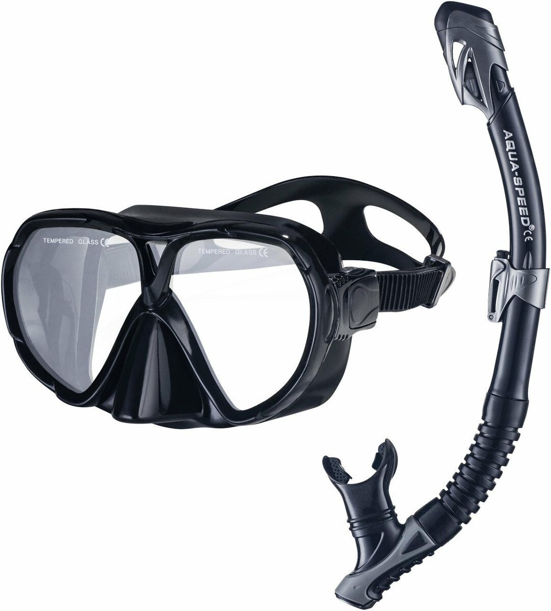 Набір маска і трубка Aqua Speed VANUA + BORNEO 8235 чорний Уні OSFM 610-07