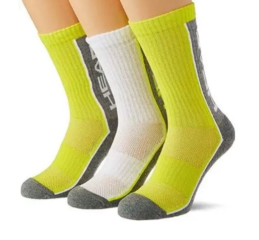 Шкарпетки Head PERFORMANCE CREW 3P UNISEX жовтий, сірий, білий Уні 39-42 791011001-004