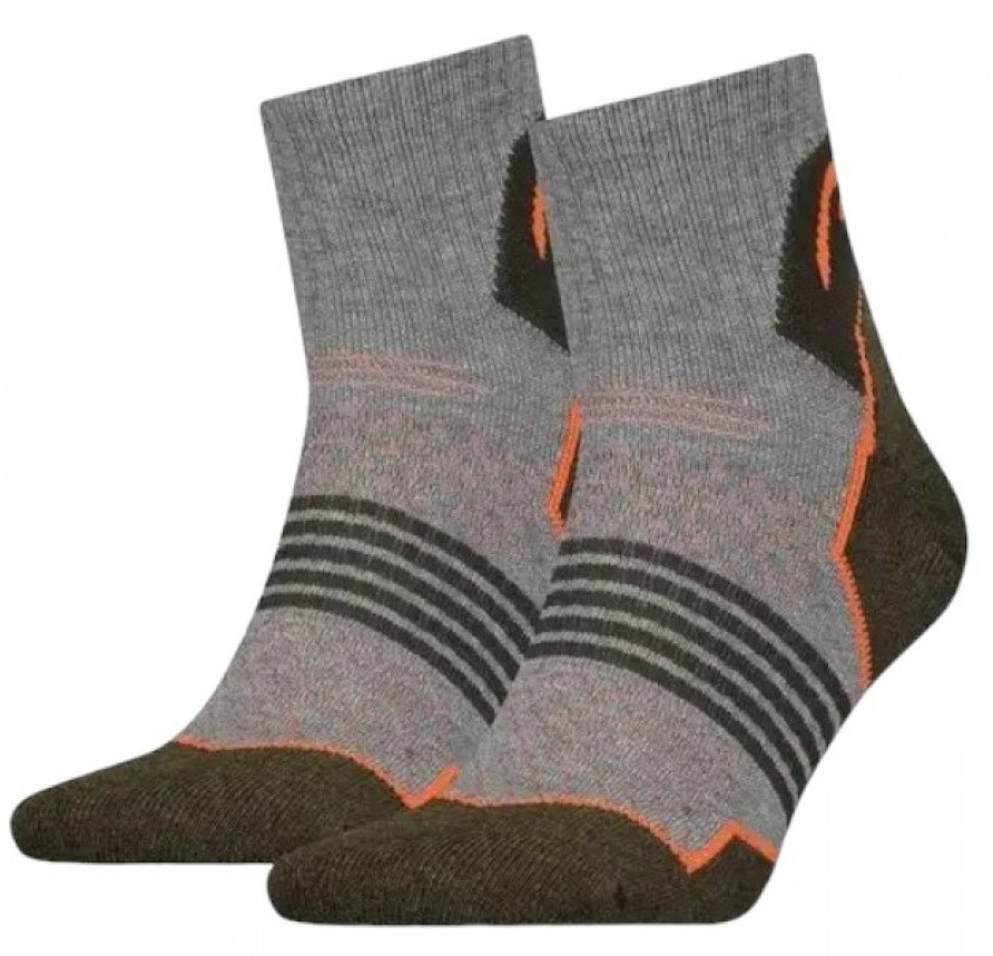 Шкарпетки Head HIKING QUARTER 2P UNISEX сірий, чорний, помаранчевий Уні 39-42 701219909-001