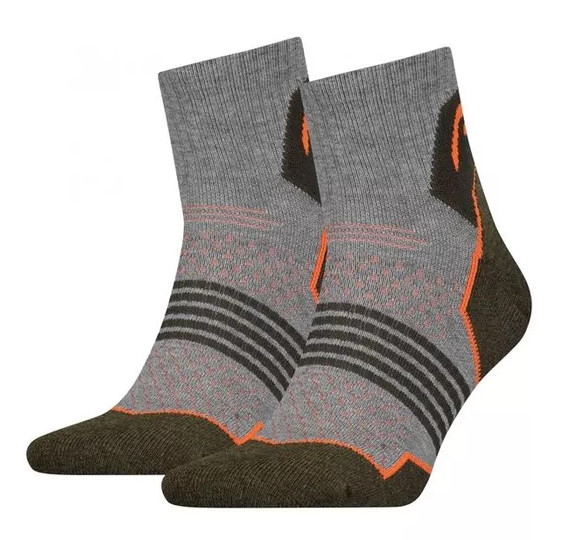 Шкарпетки Head HIKING QUARTER 2P UNISEX сірий, чорний, помаранчевий Уні 39-42 701219909-001