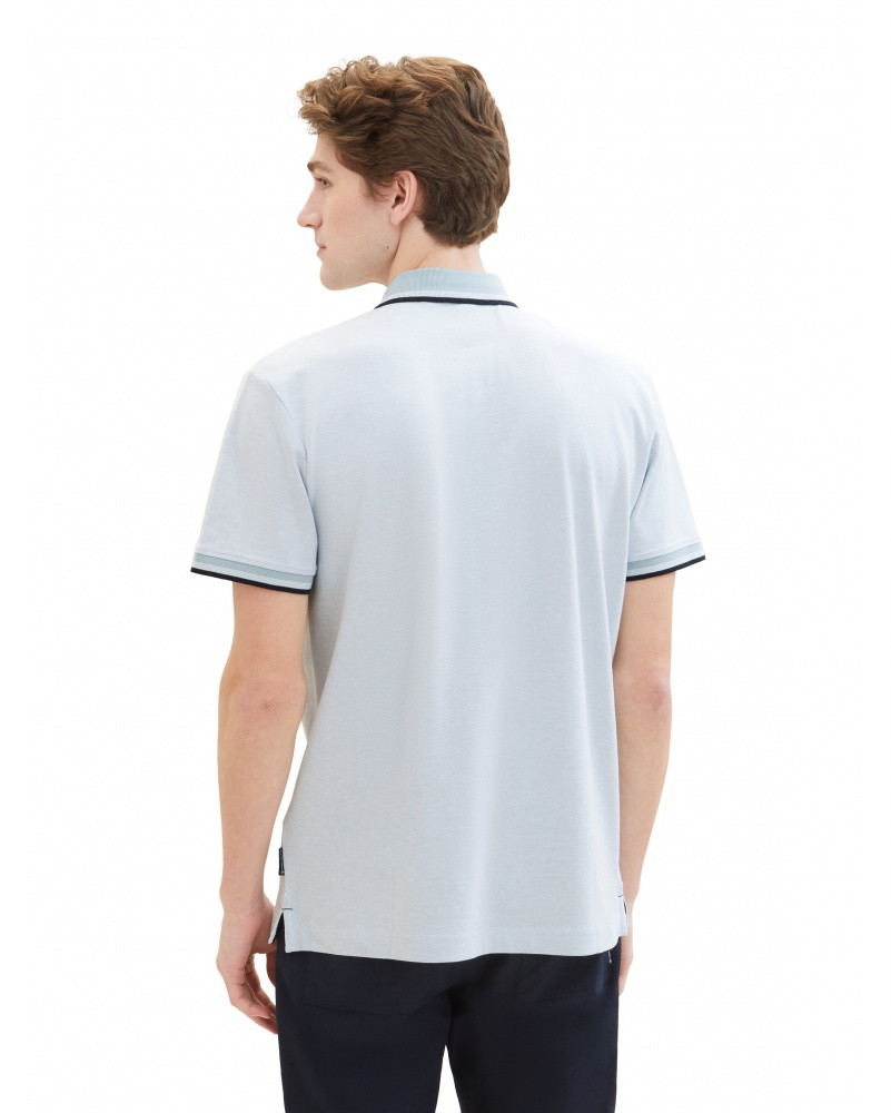 Поло POLO WITH DETAILED COLLAR 1040822-35199 Tom Tailor L Блакитний 1040822-35199