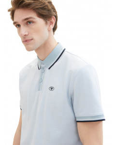 Поло POLO WITH DETAILED COLLAR 1040822-35199 Tom Tailor L Блакитний 1040822-35199
