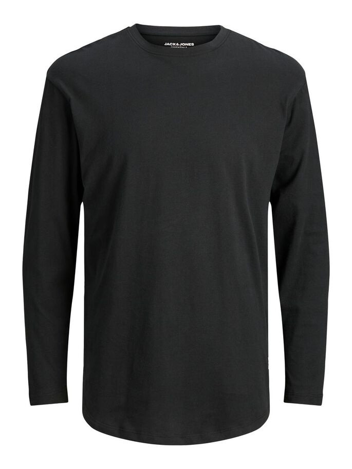 Футболка з довгими рукавами JJENOA TEE O-NECK LS NOOS 12190128-Black-Fit:Relaxed Jack&Jones L Чорний 12190128-BLACK-FIT:RELAXE