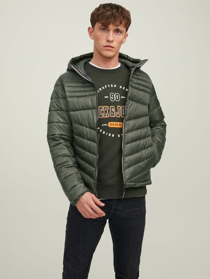 Куртка CONTRAST ZIP JJEHERO PUFFER HOOD NOOS 12211785-Rosin Jack&Jones L Хакі 12211785-Rosin CONTRAST Z