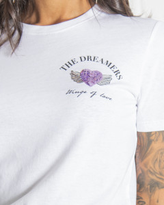 Футболка ONLKITA LIFE REG S/S WINGS TOP JRS 15247249-Bright White-Print:DREAMERS ONLY M Білий 15247249-BRIGHT WHITE-PRI