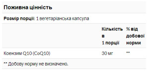 Капсули COQ10 ( Koenzym Q10 ) 30mg - 60vcaps 100-71-2215062-20