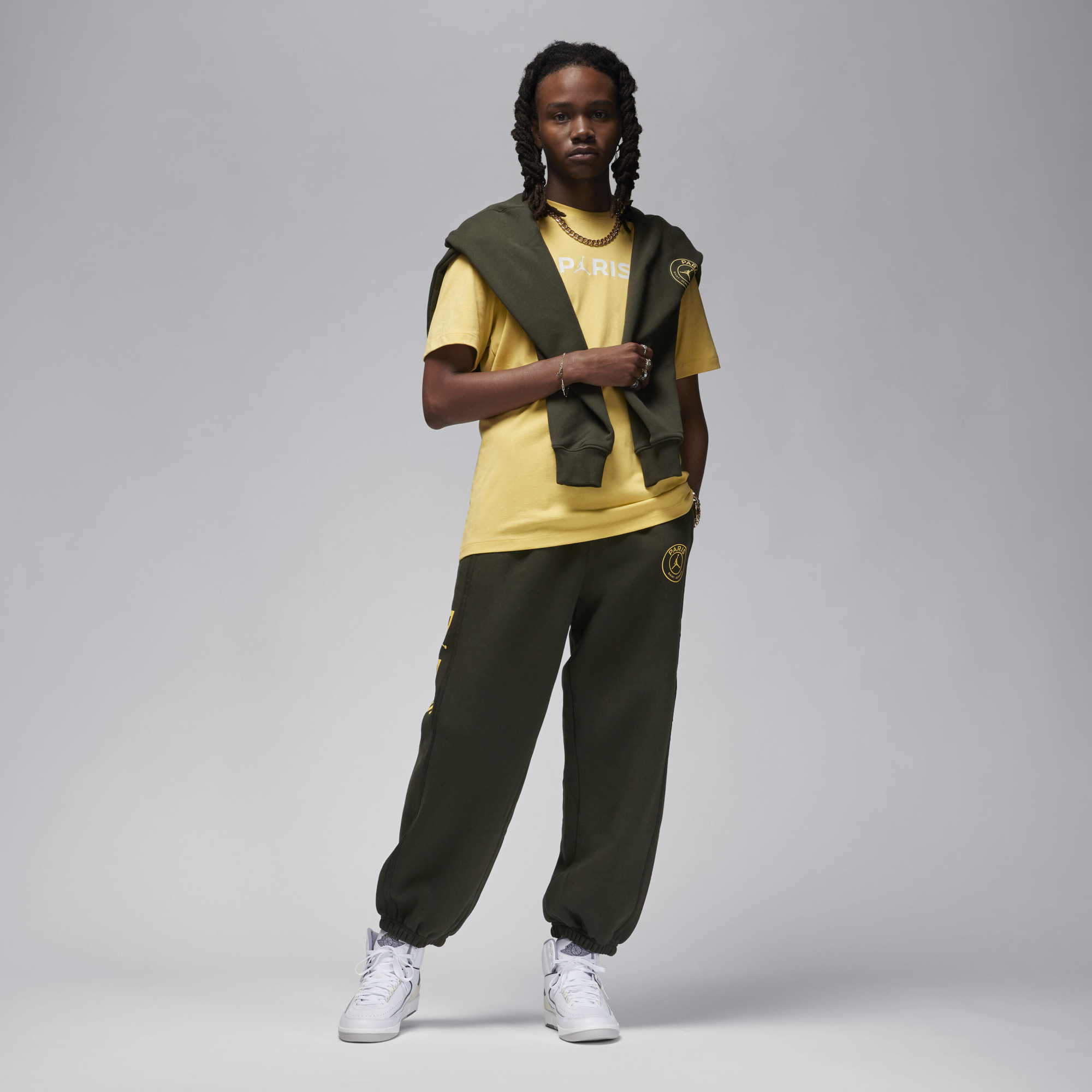 Футболка чоловіча Air Jordan Psg Logo Yellow FN5332-700