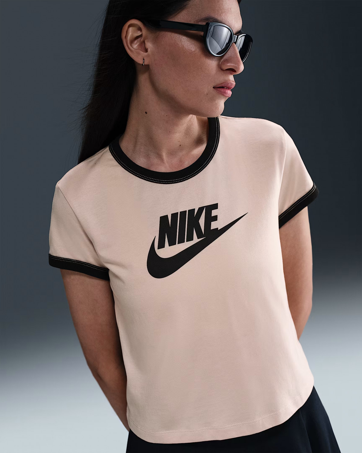 Футболка W NSW SS RINGER TEE VNTG RUN IF4072-126 Nike L Бежевий IF4072-126