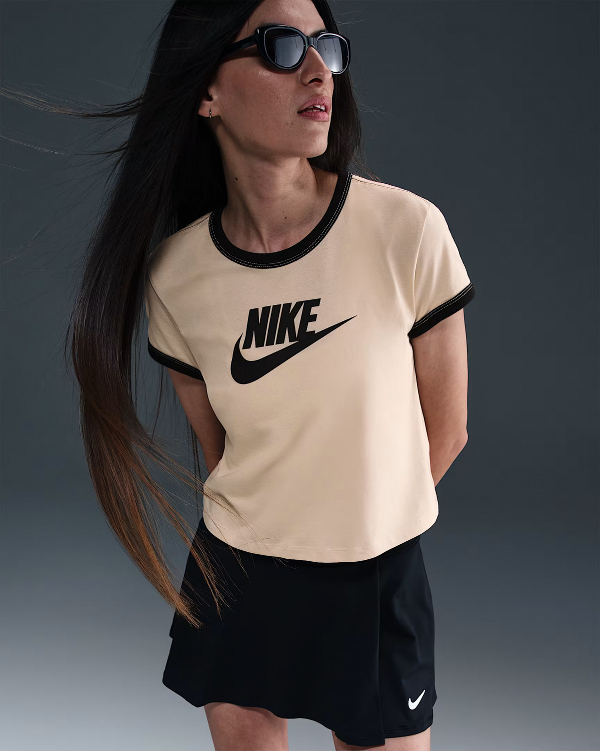 Футболка W NSW SS RINGER TEE VNTG RUN IF4072-126 Nike L Бежевий IF4072-126