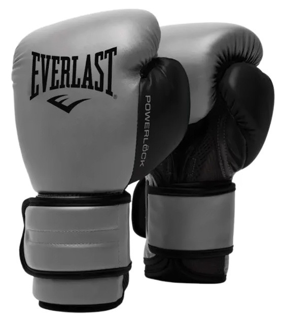 Рукавиці боксерські Everlast POWERLOCK 2R TRAINING GLOVE сірий, чорний Уні 12 унцій P00002305