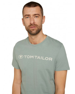 Футболка printed crewneck logo t-shirt 1030527XX1012960 Tom Tailor L Сірий 1030527XX1012960
