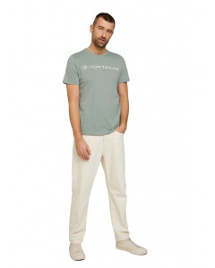 Футболка printed crewneck logo t-shirt 1030527XX1012960 Tom Tailor L Сірий 1030527XX1012960