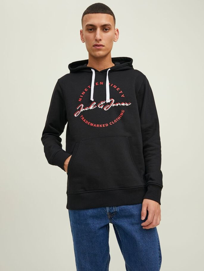 Худі JJSTAMP SWEAT HOOD 12211551-Black Jack&Jones L Чорний 12211551-Black