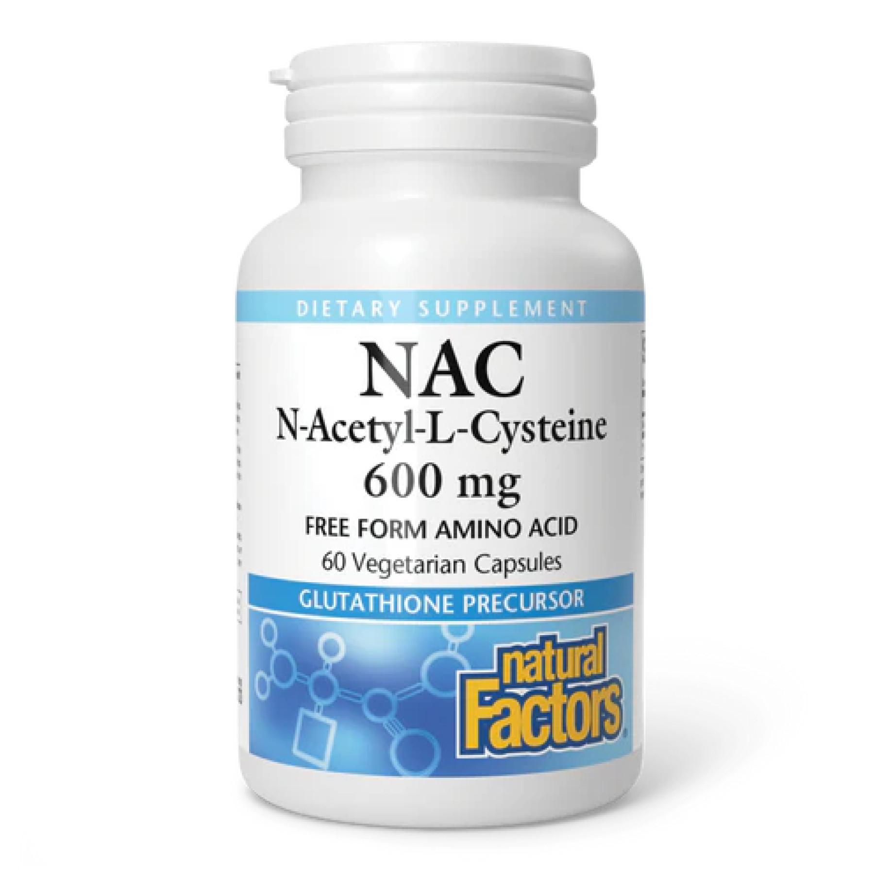 Капсули Natural Factors N-Acetyl-L-Cysteine Amino Acid 600mg - 60 vcaps 2023-10-3830