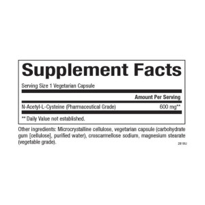 Капсули Natural Factors N-Acetyl-L-Cysteine Amino Acid 600mg - 60 vcaps 2023-10-3830