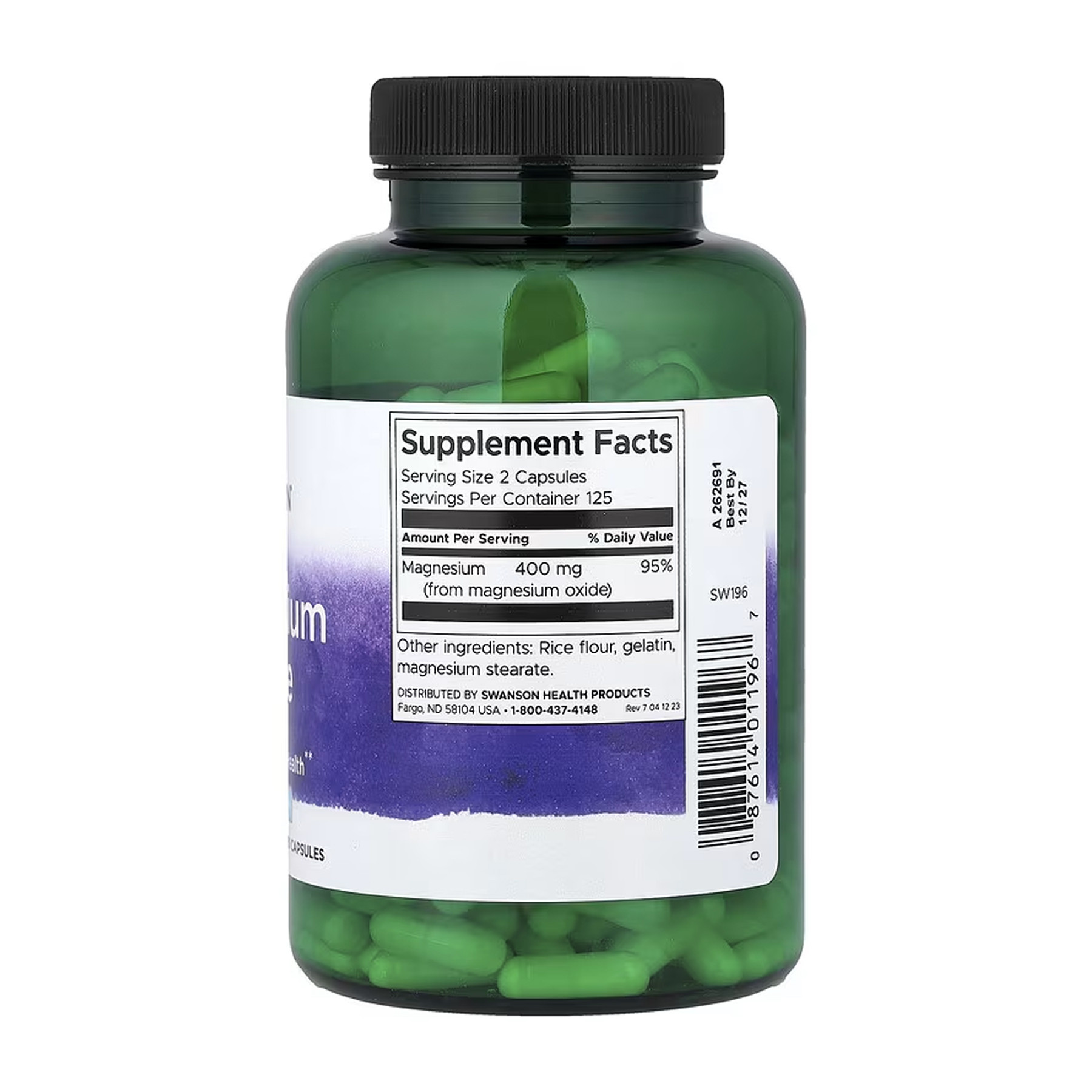 Капсули Swanson Magnesium Oxide 200 mg - 250 caps 2023-10-6873