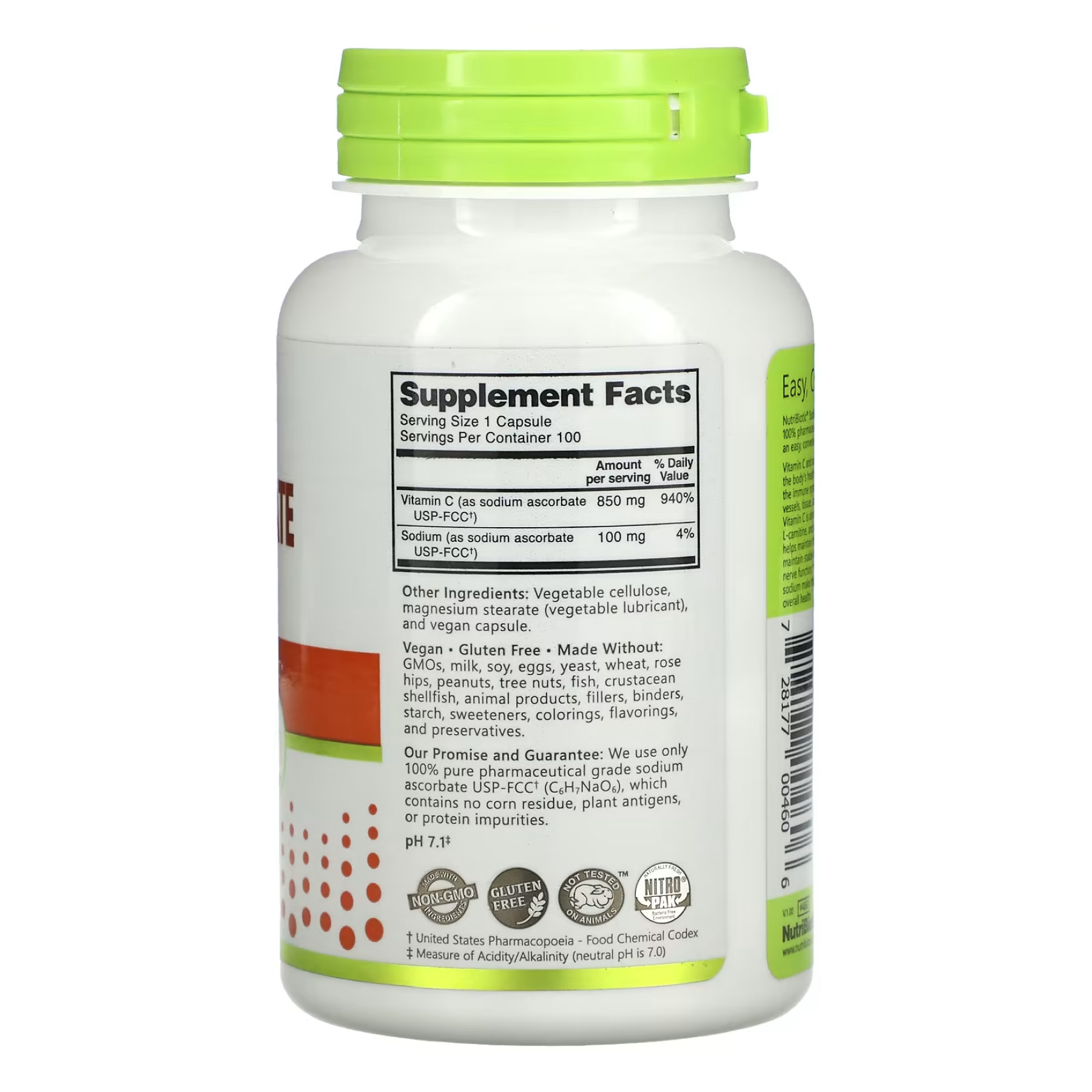 Капсули Sodium Ascorbate - 100 caps 2022-10-3007