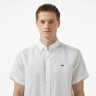 Сорочка чоловіча Lacoste Short Sleeve Linen Shirt White CH5699T001 39 CH5699T001