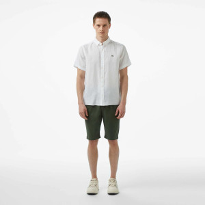Сорочка чоловіча Lacoste Short Sleeve Linen Shirt White CH5699T001 39 CH5699T001