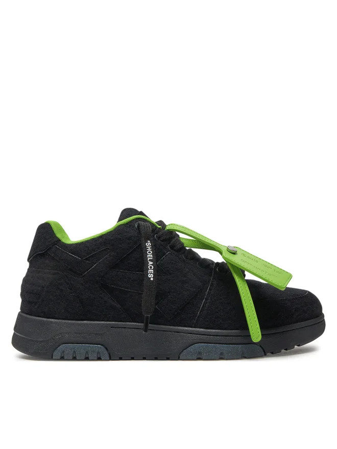 Кросівки Off-white Out Of Office Black Green Wool OMIA189F22FAB0011010
