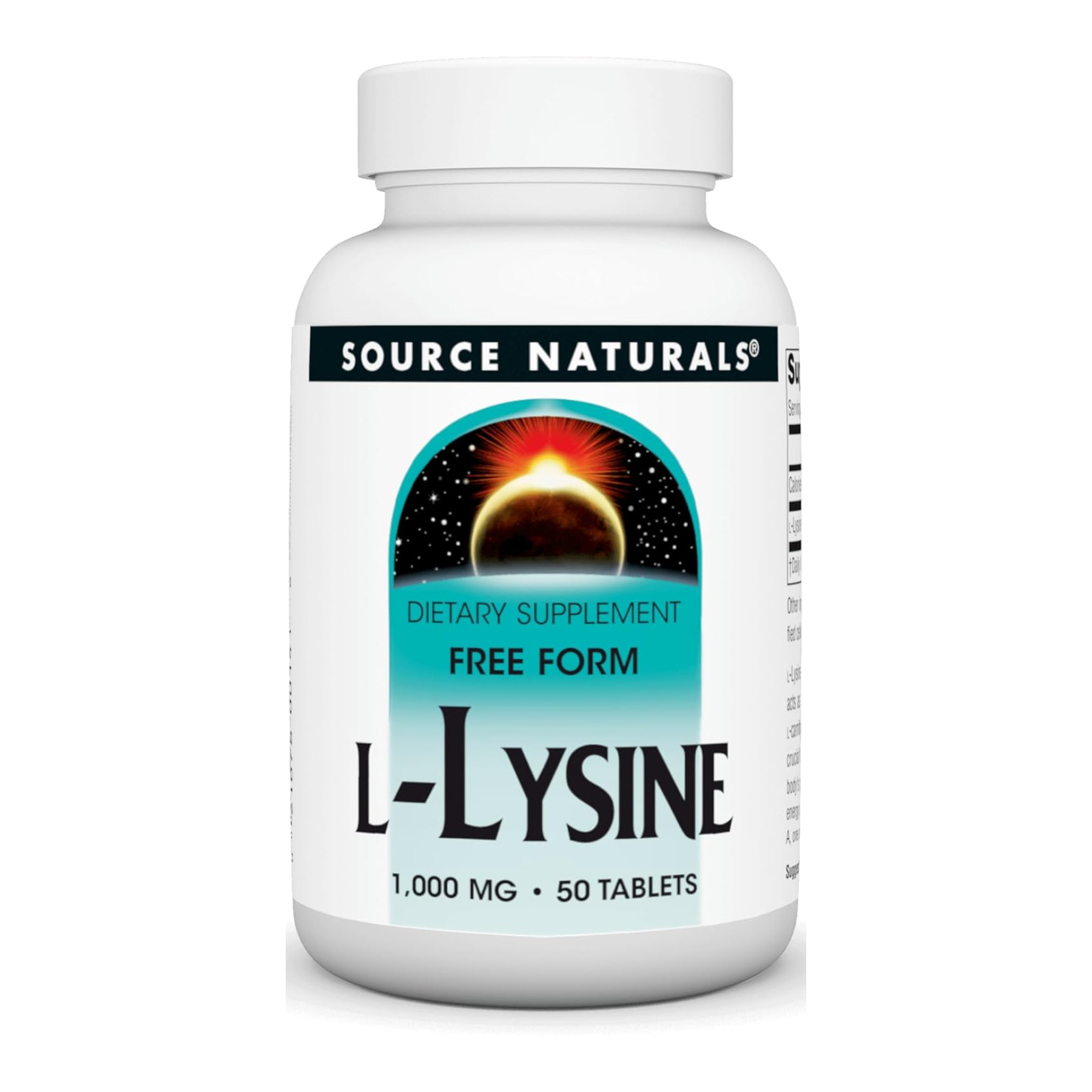 Таблетки Source Naturals L-Lysine 1000mg - 50 tabs 2023-10-4606