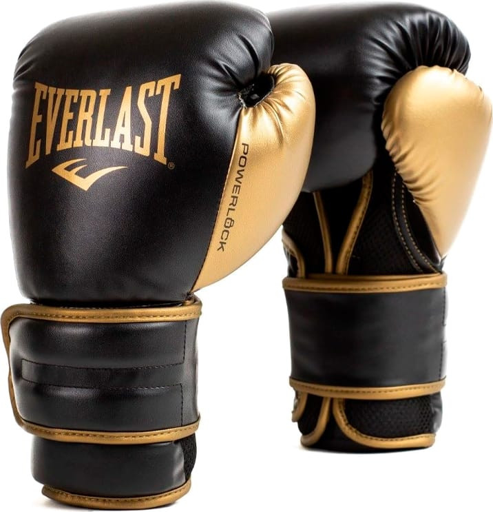 Рукавиці боксерські Everlast POWERLOCK 2R TRAINING GLOVE чорний, золотий Уні 10 унцій P00002661