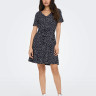 Сукня ONLMAY S/S V-NECK SHORT DRESS JRS NOOS 15286935-Night Sky-AOP:Lea flower ONLY L Темно-синій 15286935-NIGHT SKY-AOP:LE