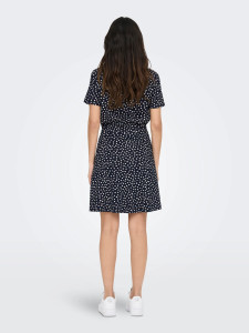 Сукня ONLMAY S/S V-NECK SHORT DRESS JRS NOOS 15286935-Night Sky-AOP:Lea flower ONLY L Темно-синій 15286935-NIGHT SKY-AOP:LE