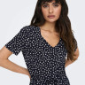 Сукня ONLMAY S/S V-NECK SHORT DRESS JRS NOOS 15286935-Night Sky-AOP:Lea flower ONLY L Темно-синій 15286935-NIGHT SKY-AOP:LE