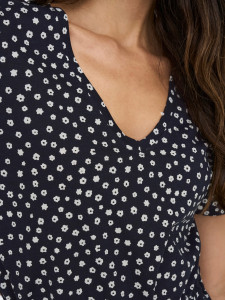 Сукня ONLMAY S/S V-NECK SHORT DRESS JRS NOOS 15286935-Night Sky-AOP:Lea flower ONLY L Темно-синій 15286935-NIGHT SKY-AOP:LE