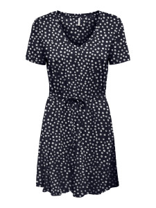 Сукня ONLMAY S/S V-NECK SHORT DRESS JRS NOOS 15286935-Night Sky-AOP:Lea flower ONLY L Темно-синій 15286935-NIGHT SKY-AOP:LE