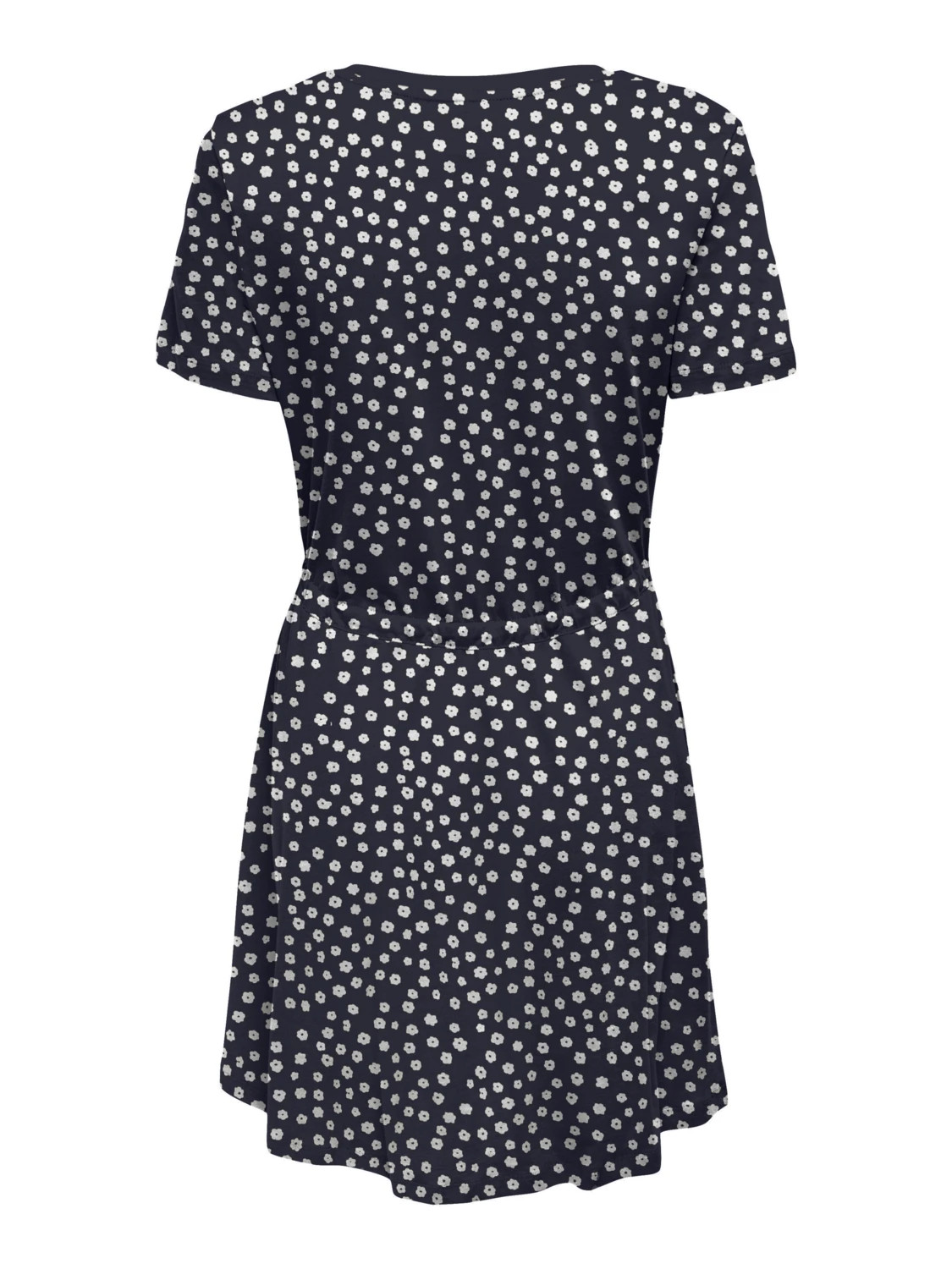 Сукня ONLMAY S/S V-NECK SHORT DRESS JRS NOOS 15286935-Night Sky-AOP:Lea flower ONLY L Темно-синій 15286935-NIGHT SKY-AOP:LE