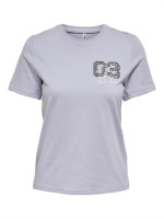 Футболка ONLKITA REG S/S COLLEGE TOP BOX JRS 15249486-Cosmic Sky-Print:3 ONLY L Бузковий 15249486-Cosmic Sky-Print