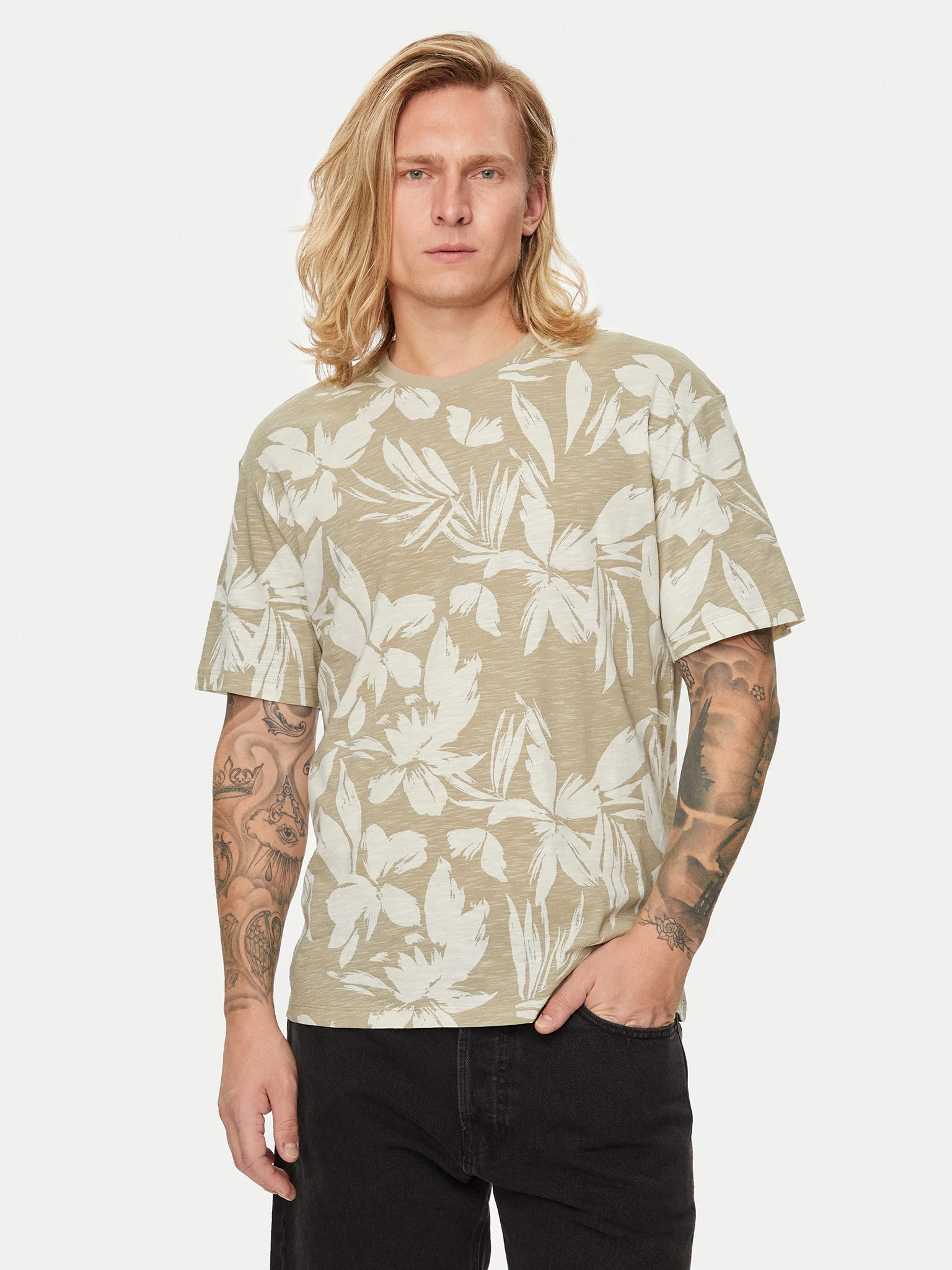 Футболка Jack & Jones JJEJEFF AOP TEE SS SN 12249329-Crockery