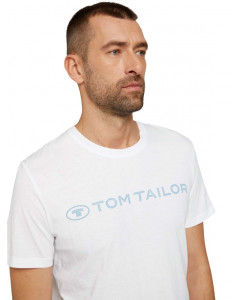 Футболка printed crewneck logo t-shirt 1030527XX1020000 Tom Tailor L Білий 1030527XX1020000