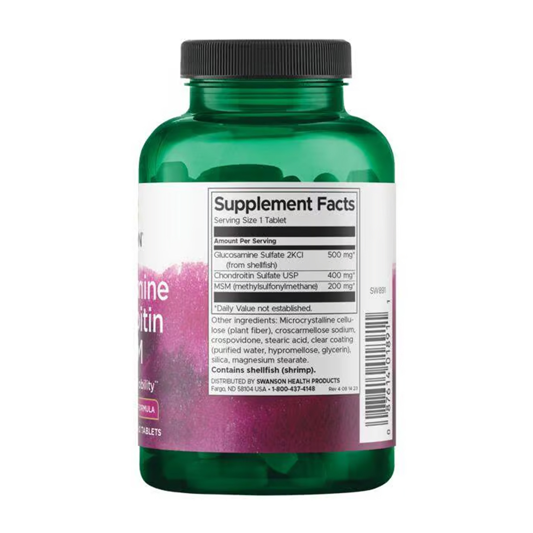 Таблетки Swanson Glucosamine Chondroitin & Msm - Higher Strength - 120 tabs 2023-10-5720
