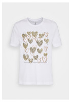 Футболка ONLKITA REG S/S LEAF/MOON TOP BOX JRS 15246473-Bright White-Print:GOLD HEARTS SQUARE ONLY L 15246473-Bright White-Pri
