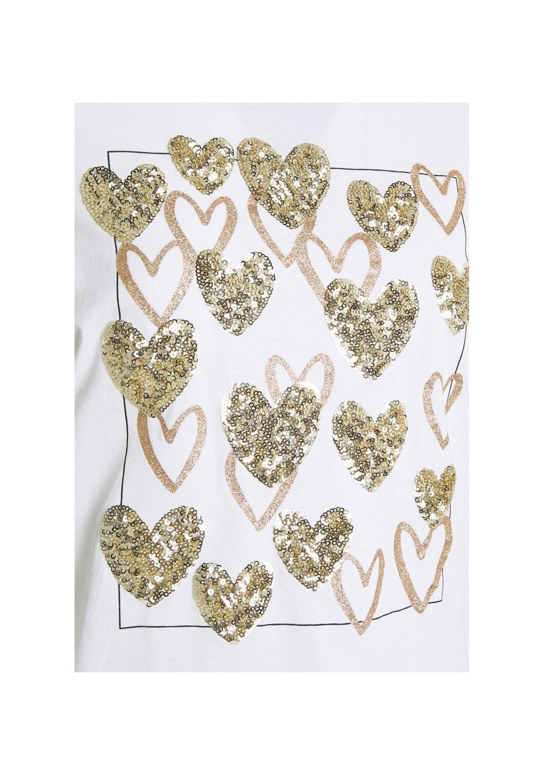 Футболка ONLKITA REG S/S LEAF/MOON TOP BOX JRS 15246473-Bright White-Print:GOLD HEARTS SQUARE ONLY L 15246473-Bright White-Pri