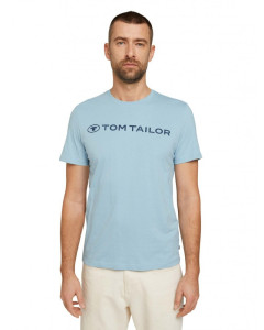 Футболка printed crewneck logo t-shirt 1030527XX1026298 Tom Tailor L Блакитний 1030527XX1026298