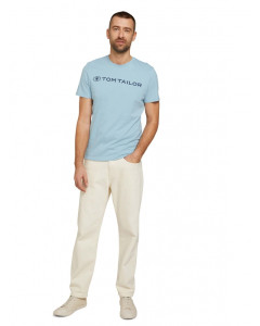 Футболка printed crewneck logo t-shirt 1030527XX1026298 Tom Tailor L Блакитний 1030527XX1026298