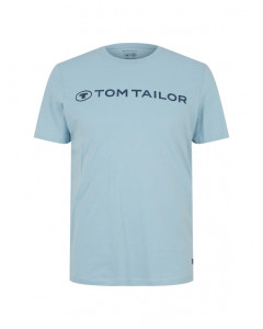 Футболка printed crewneck logo t-shirt 1030527XX1026298 Tom Tailor L Блакитний 1030527XX1026298