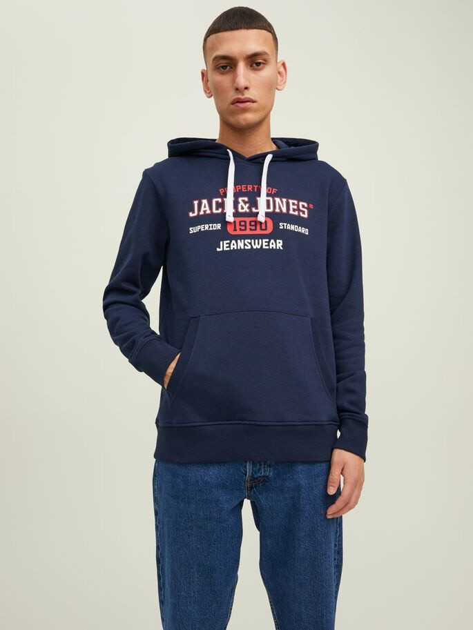 Худі JJSTAMP SWEAT HOOD 12211551-Navy Blazer Jack&Jones L Темно-синій 12211551-Navy Blazer