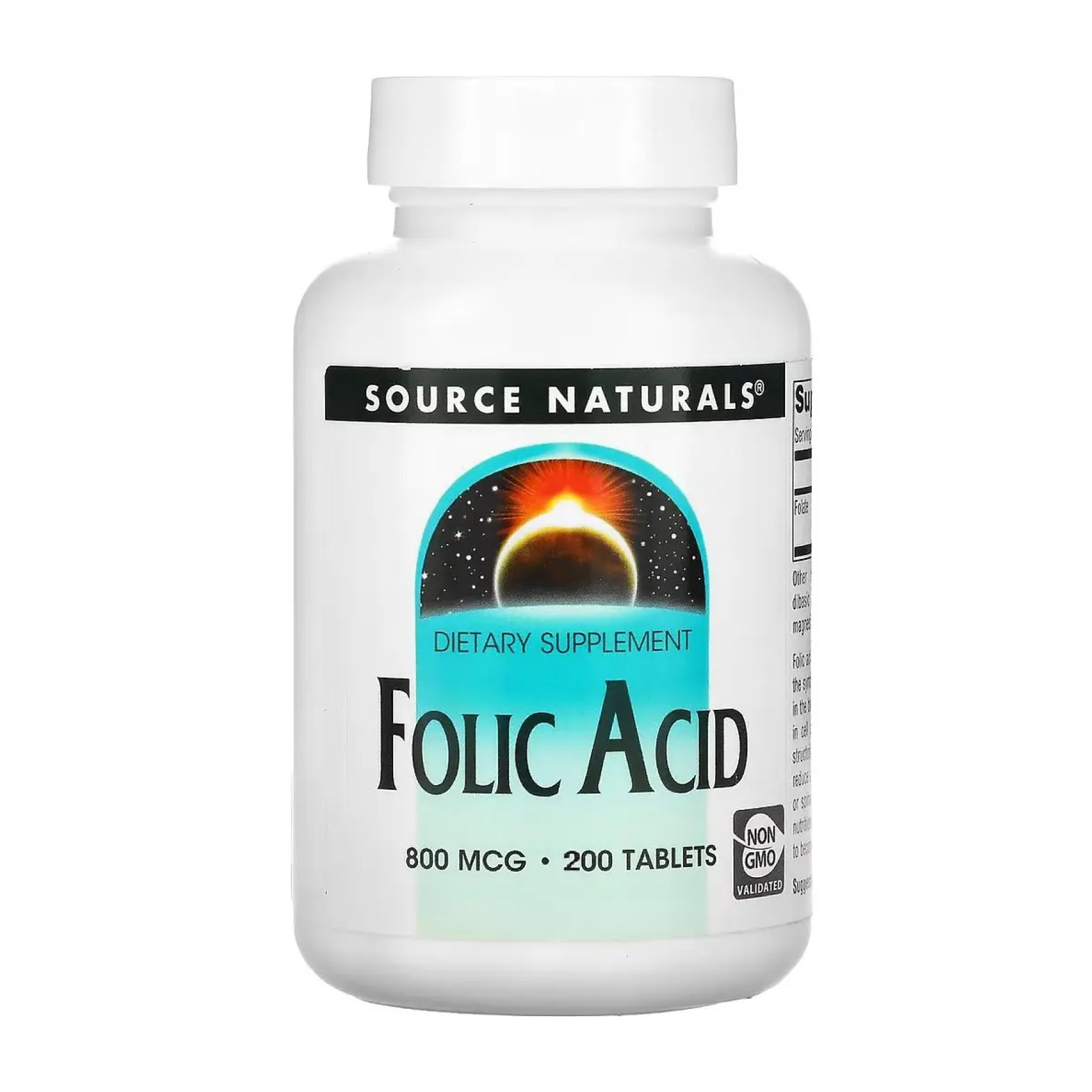 Таблетки Source Naturals Folic Acid 800 mcg - 200 tabs 2023-10-5120