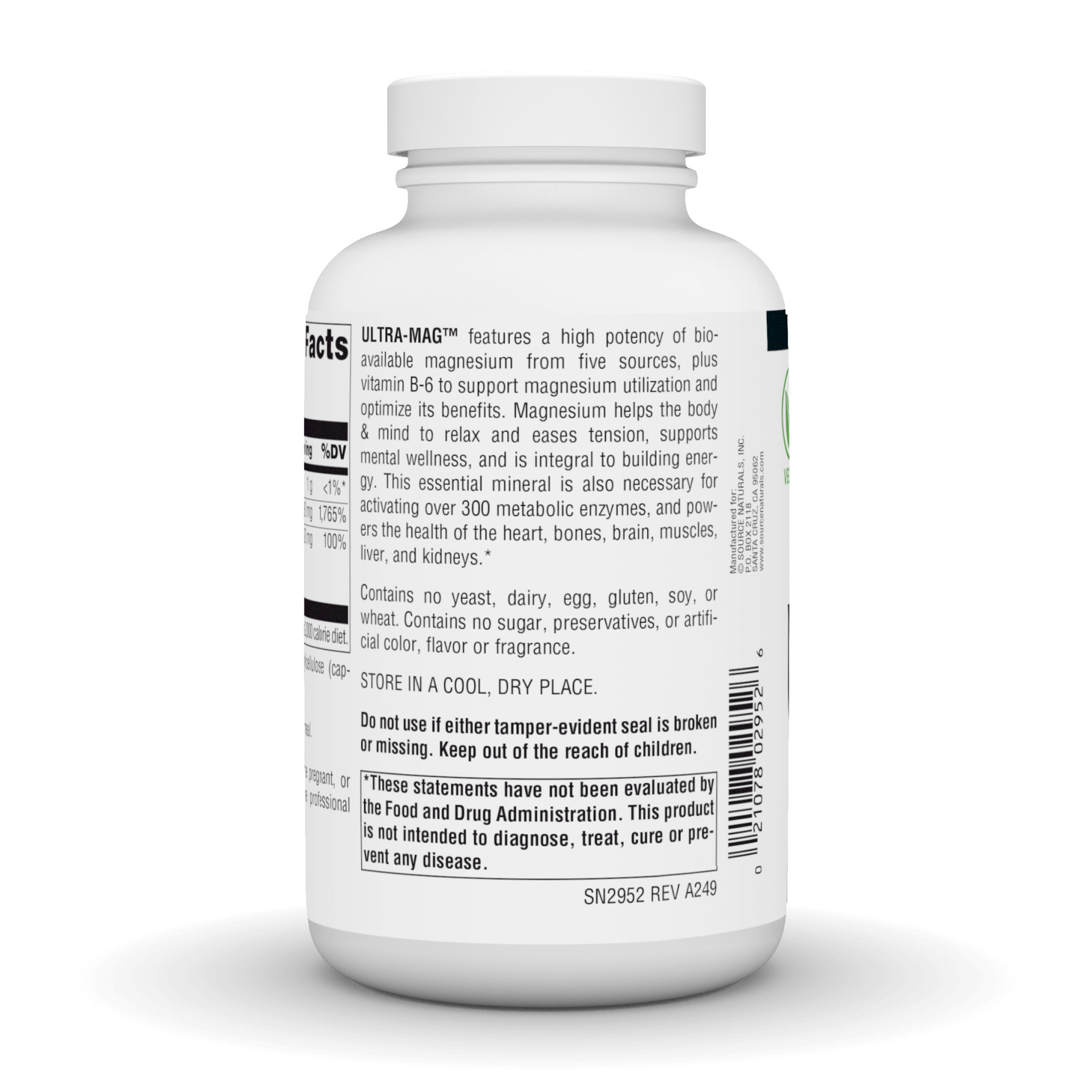 Капсули Source Naturals Ultra-Mag - 180 vcaps 2023-10-3286