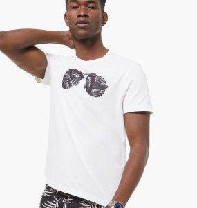Футболка Michael Kors Paisley Aviator Graphic T-Shirt white CF2516XFV4