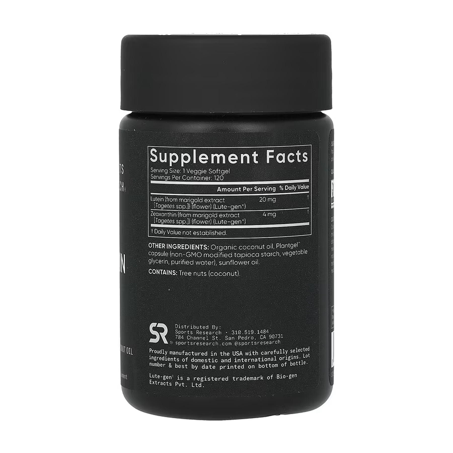 Софт гелеві капсули Sport Research Lutein + Zeaxanthin 20mg - 120 veggie softgels 2023-10-6170
