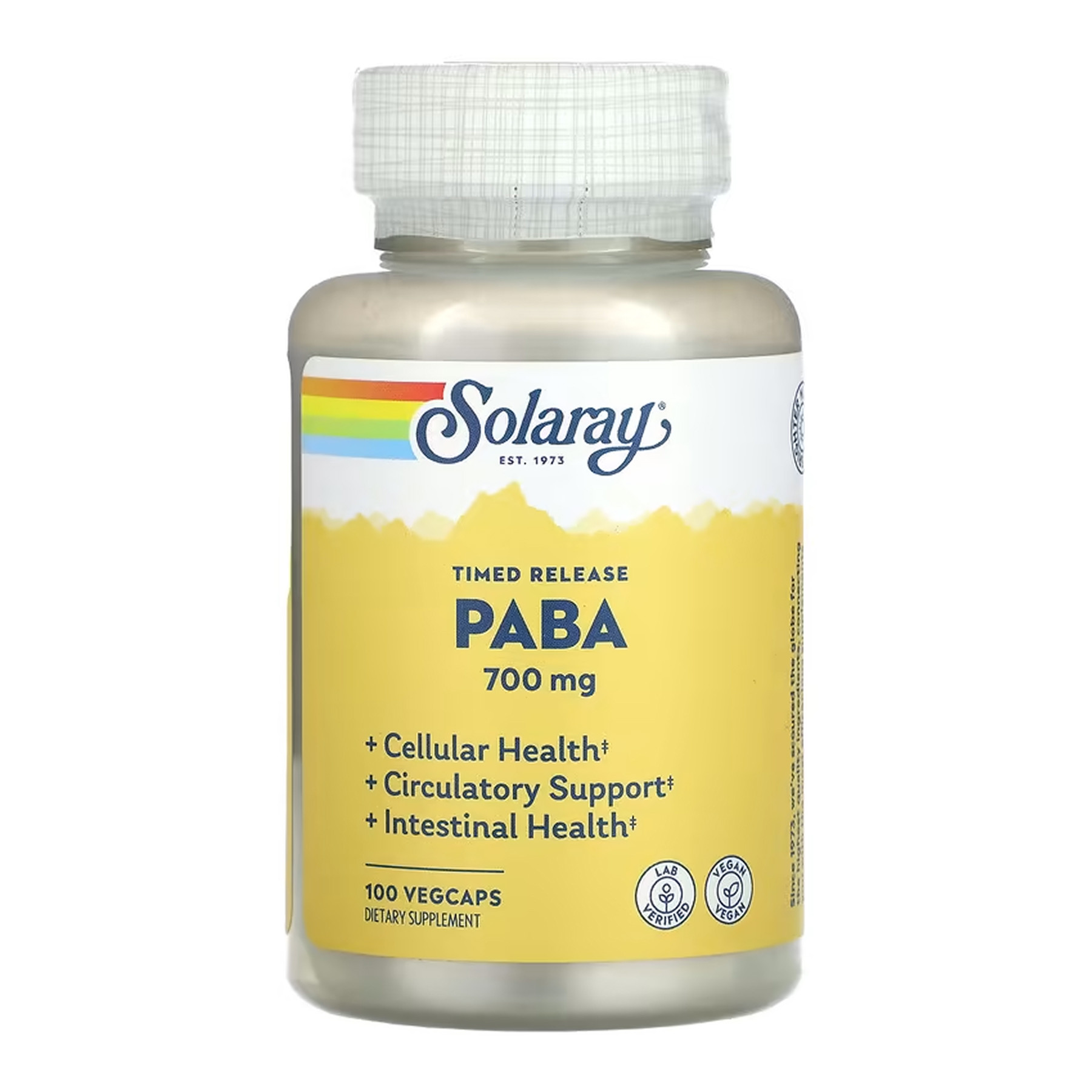 Капсули Solaray PABA 700mg - 100 vcaps 2023-10-6876