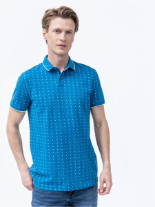 Поло alloverprinted polo 1024053-29657 Tom Tailor L Синій 1024053-29657